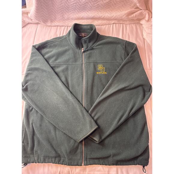 Antigua Baylor University Full Zip Fleece Jacket Men’s XL Green BU Logo - Picture 2 of 7